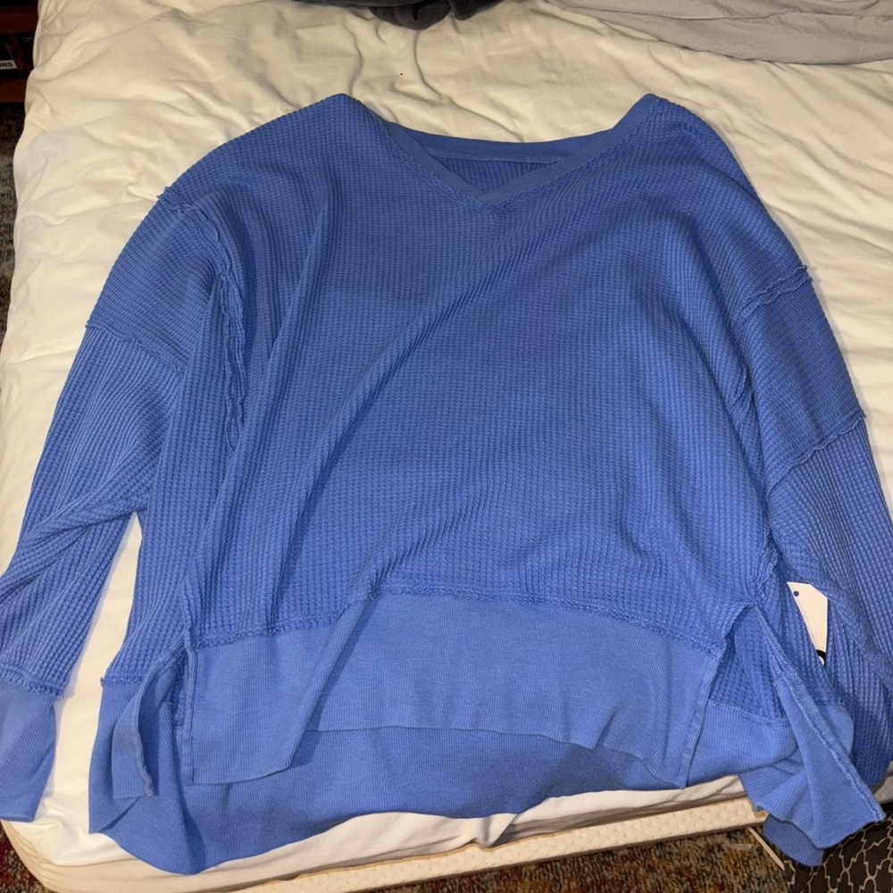 SO Women's Blue Cowl Neck Sweater